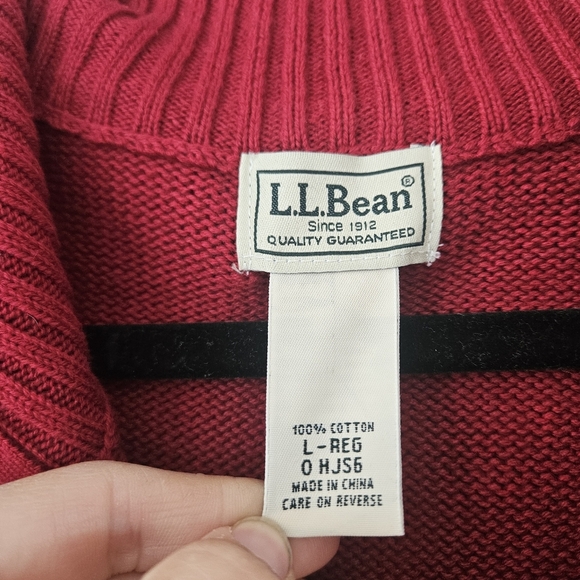 L.L. Bean Red Zip Up Sweater - Picture 4 of 4